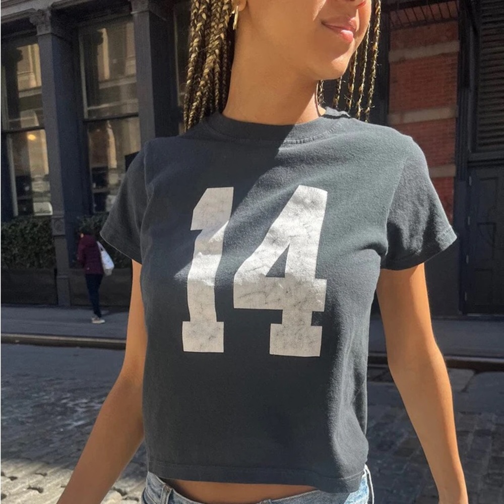Brandy Melville Black Chloe 14 Graphic Tee
